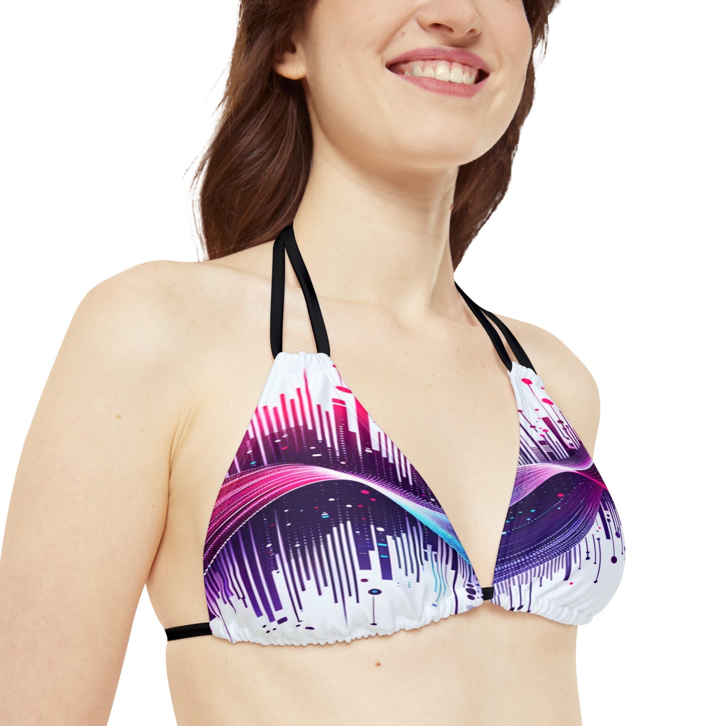 Vidiac Strappy Triangle Bikini Top (AOP) Light