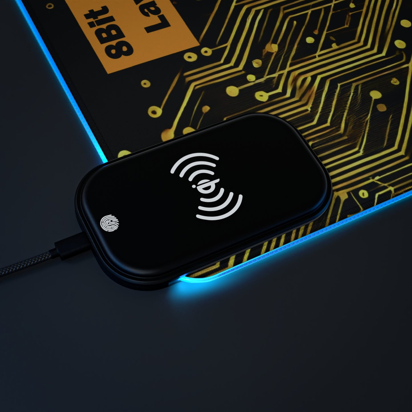 8Bit Chain LED Gaming Mouse Pad C, Wireless Charging