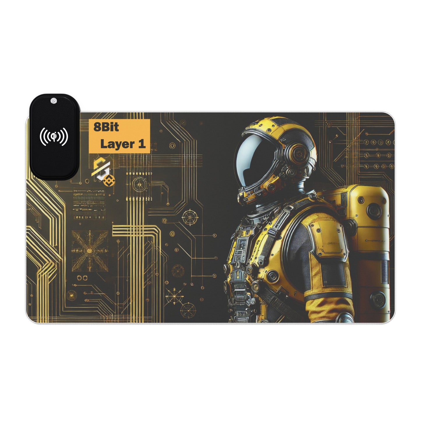 8Bit Chain LED Gaming Mouse Pad B, Wireless Charging
