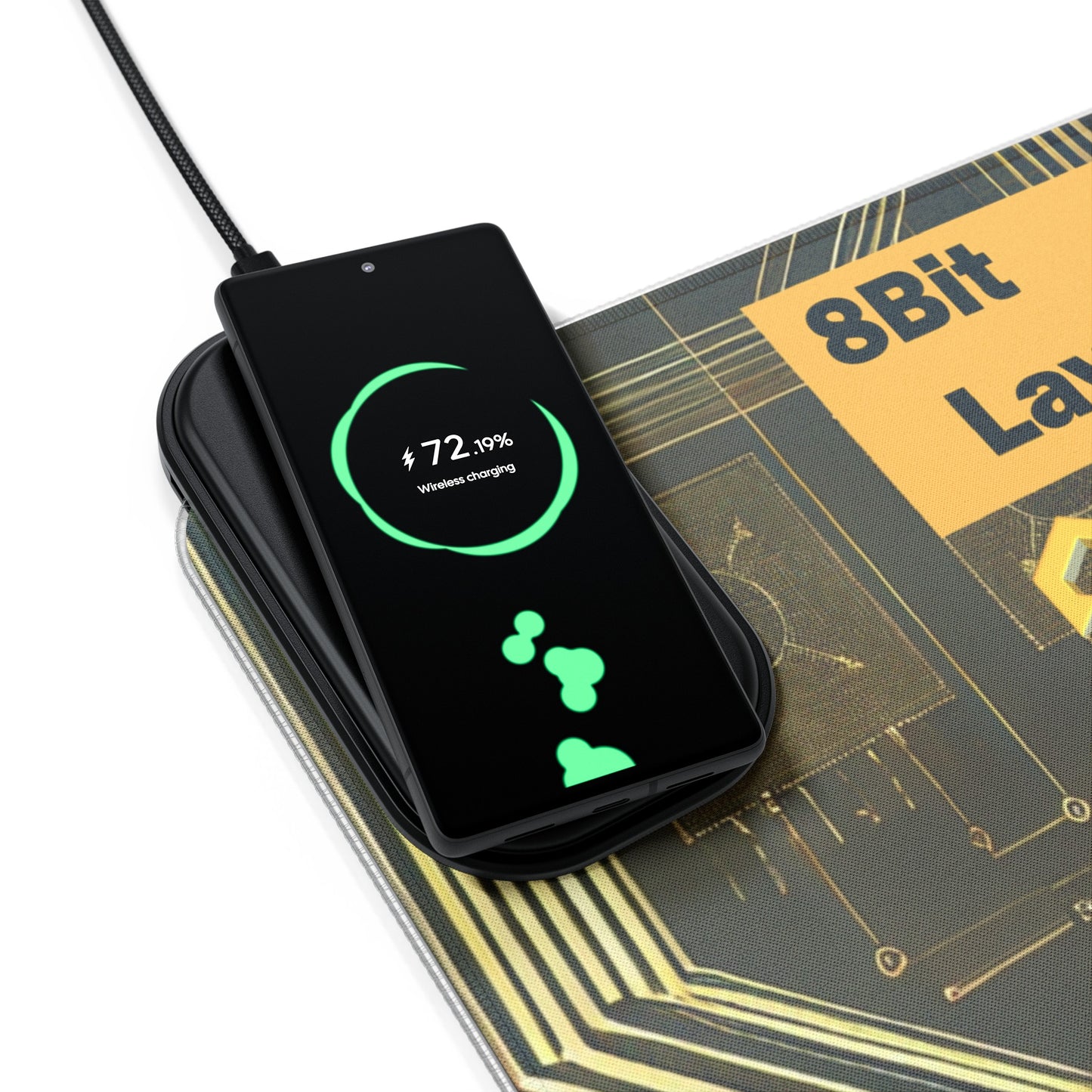 8Bit Chain LED Gaming Mouse Pad B, Wireless Charging
