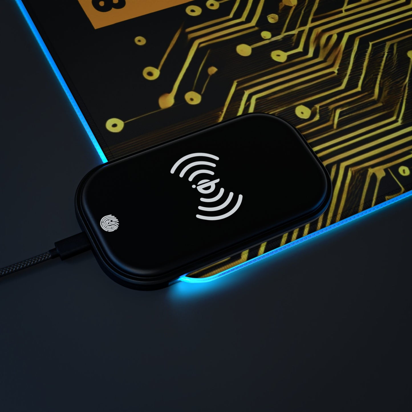 8Bit Chain LED Gaming Mouse Pad C, Wireless Charging