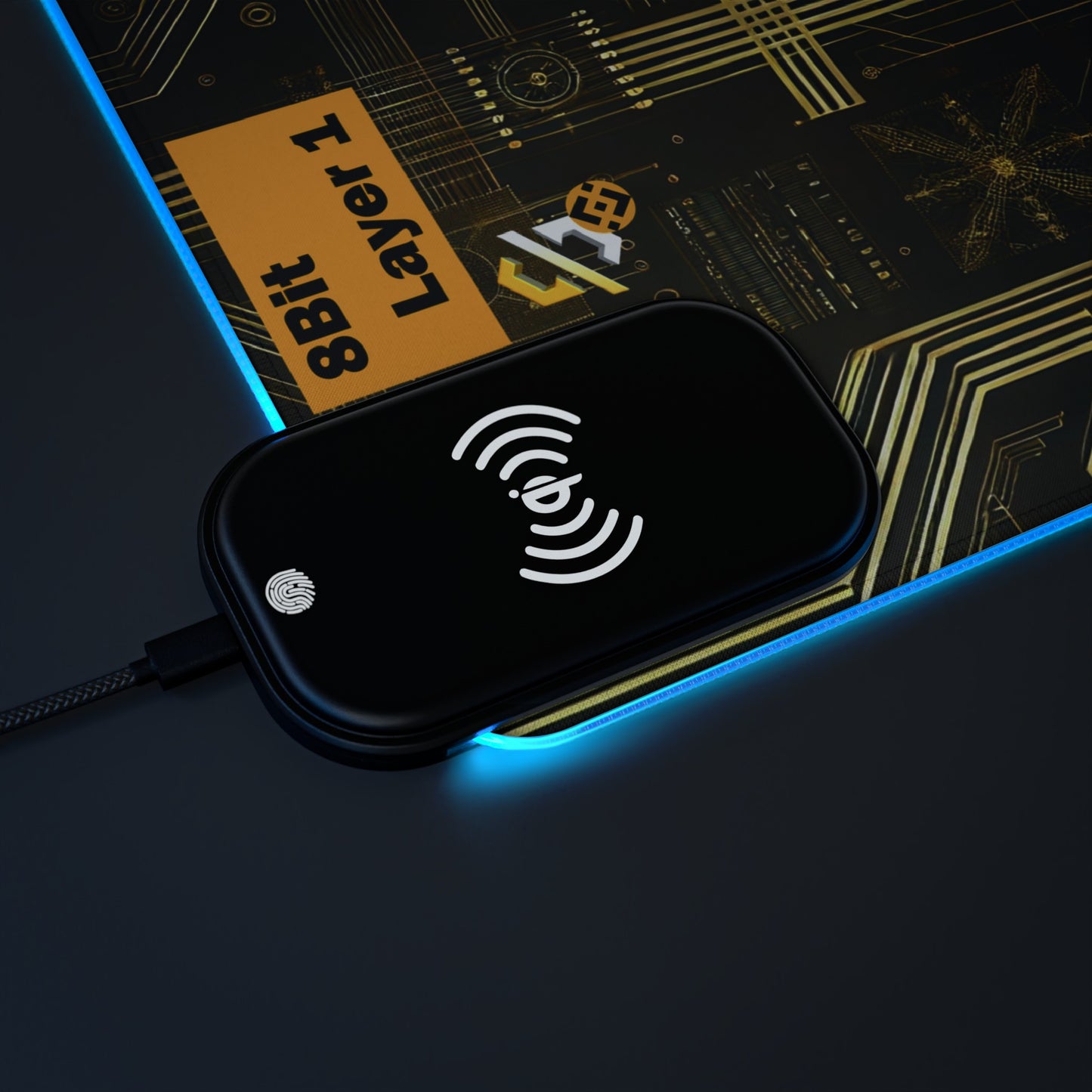 8Bit Chain LED Gaming Mouse Pad B, Wireless Charging