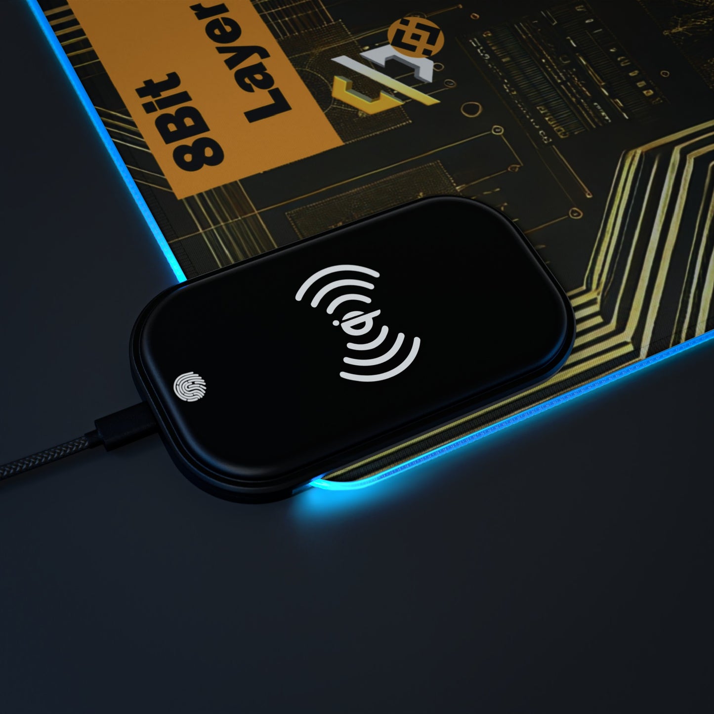 8Bit Chain LED Gaming Mouse Pad B, Wireless Charging