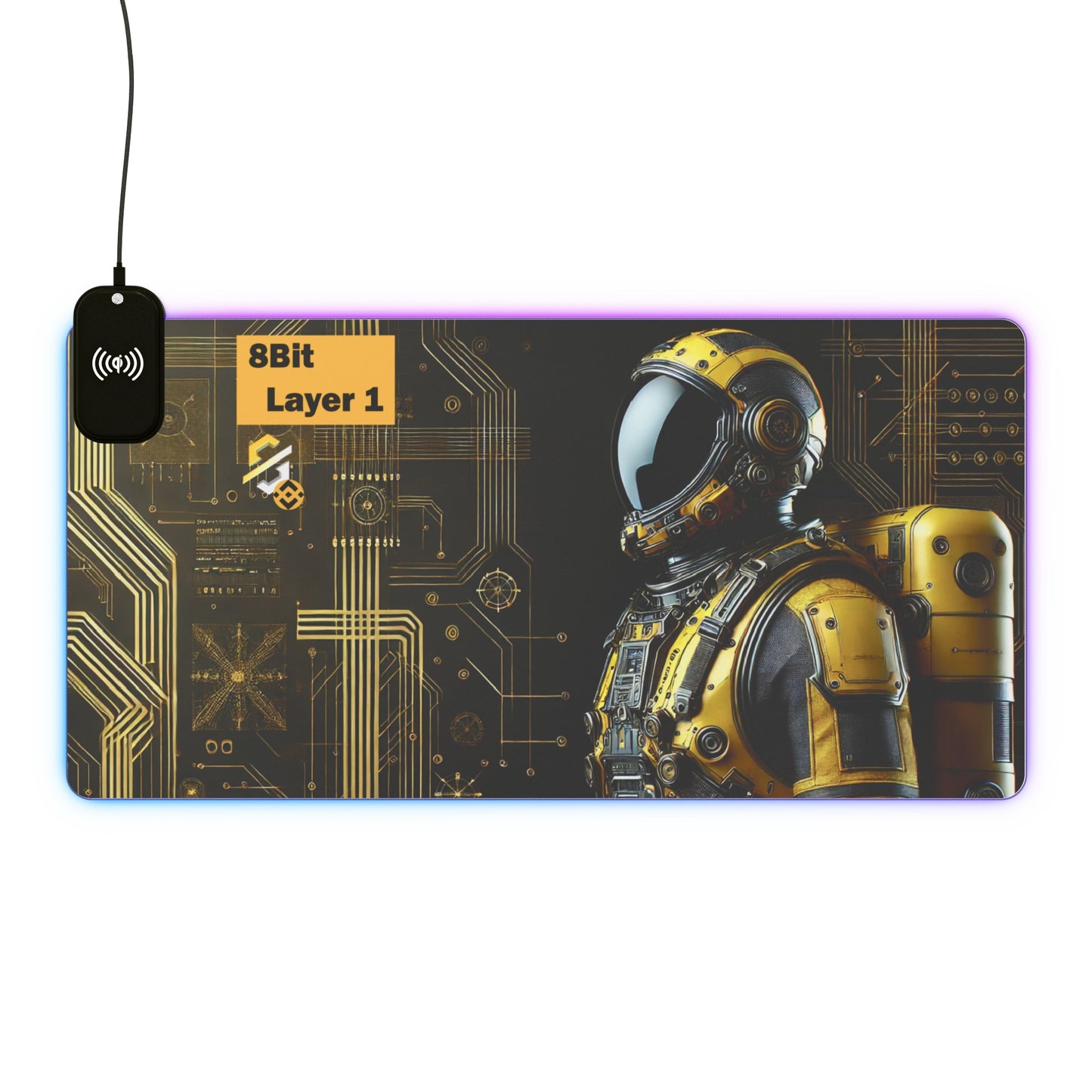 8Bit Chain LED Gaming Mouse Pad B, Wireless Charging