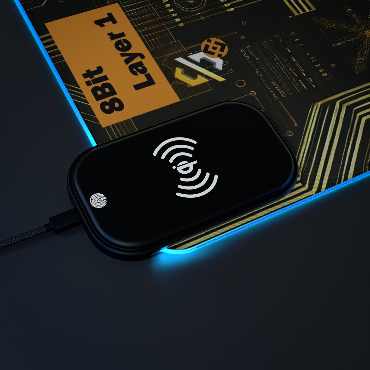 8Bit Chain LED Gaming Mouse Pad B, Wireless Charging