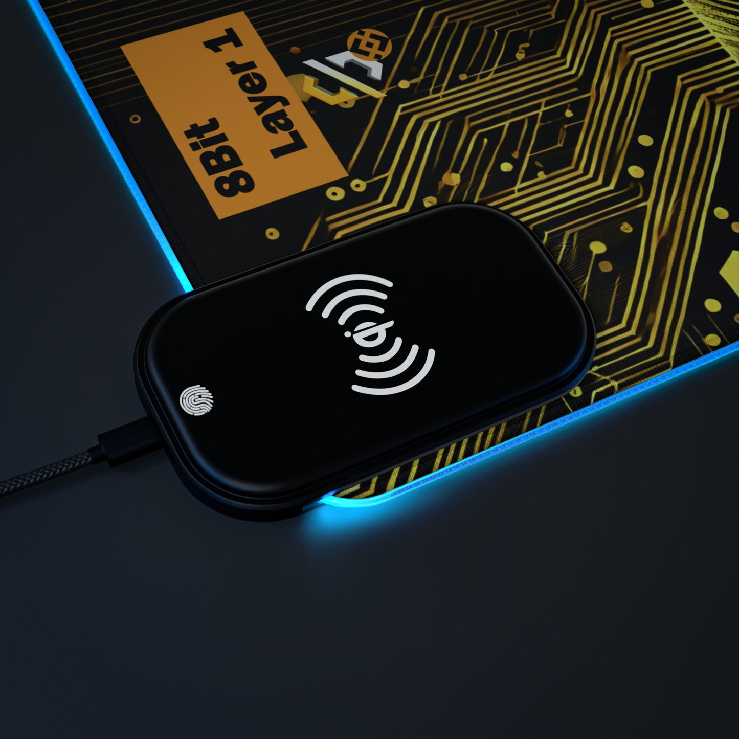 8Bit Chain LED Gaming Mouse Pad C, Wireless Charging