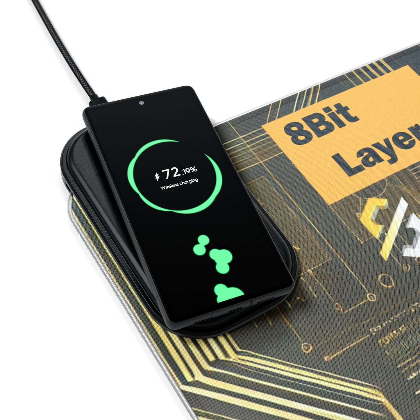 8Bit Chain LED Gaming Mouse Pad B, Wireless Charging