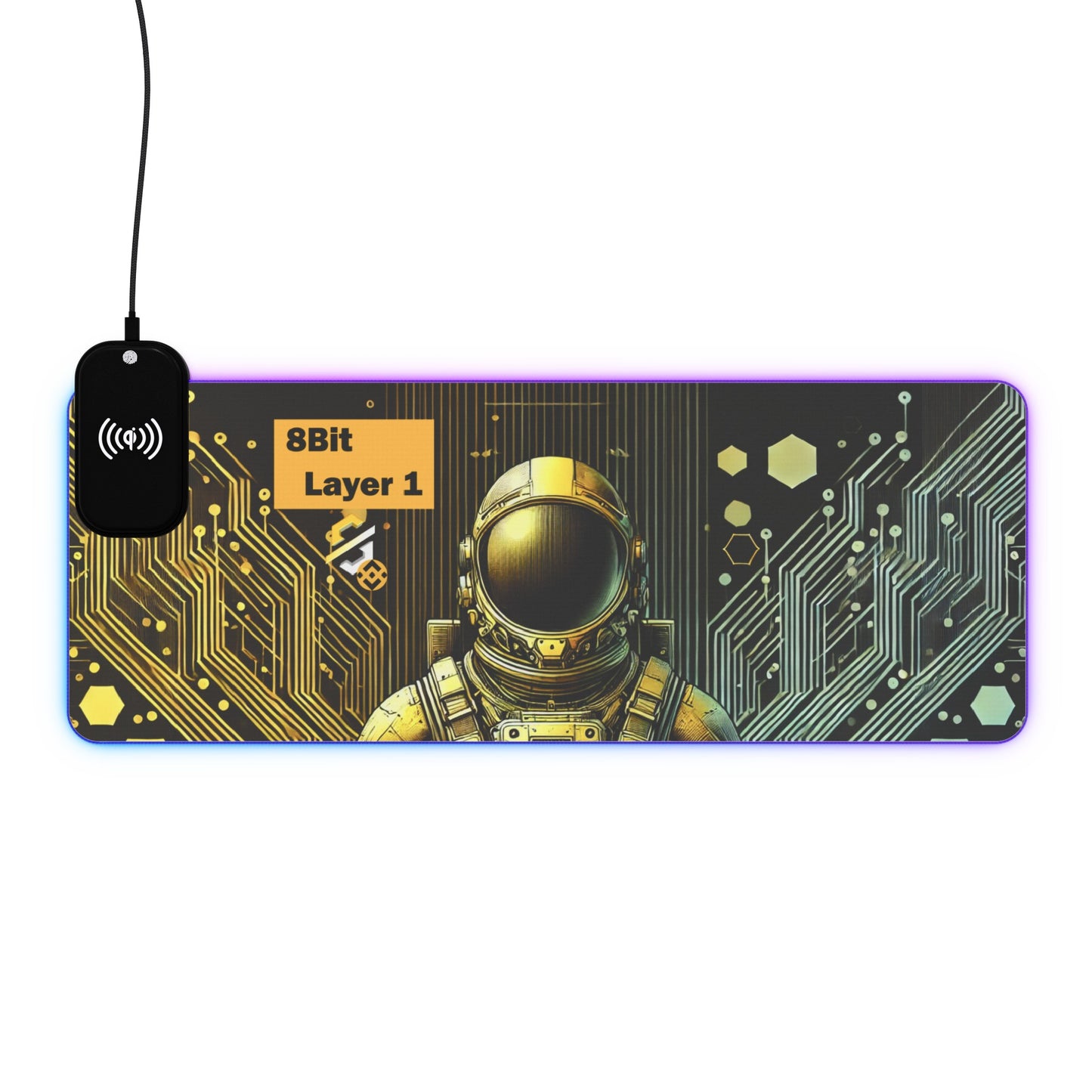 8Bit Chain LED Gaming Mouse Pad C, Wireless Charging
