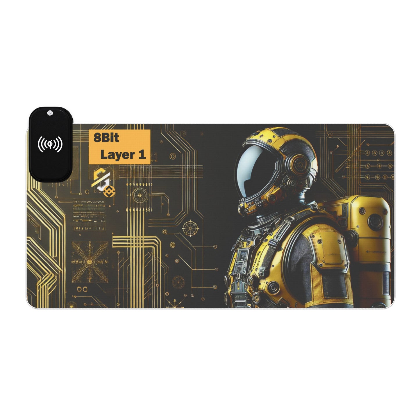 8Bit Chain LED Gaming Mouse Pad B, Wireless Charging
