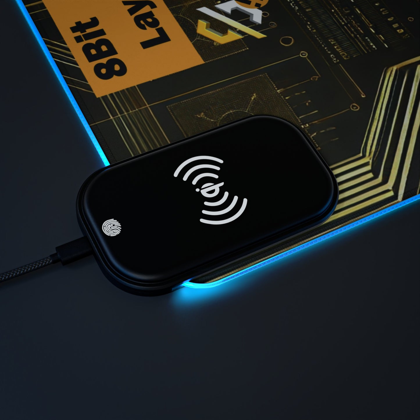 8Bit Chain LED Gaming Mouse Pad B, Wireless Charging