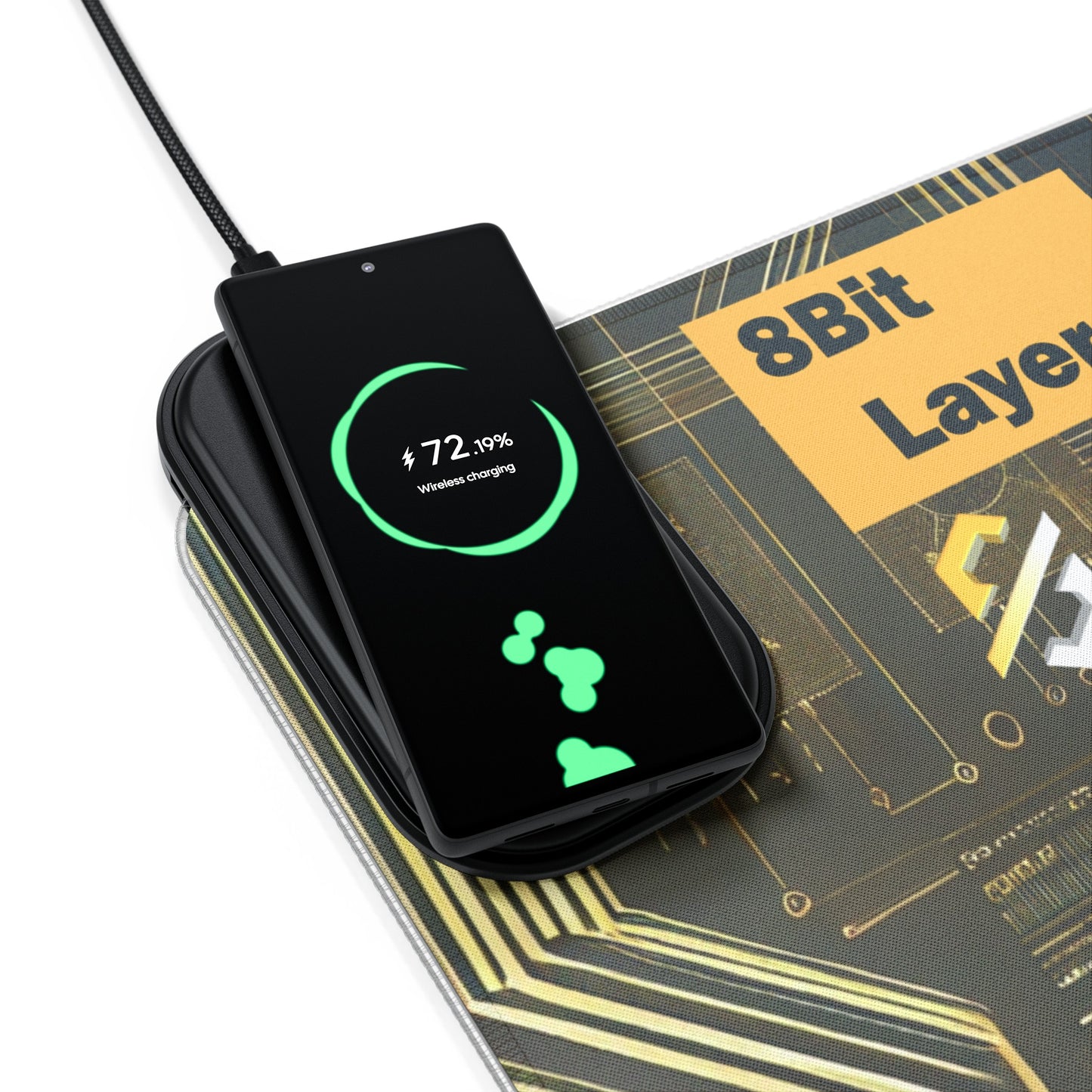 8Bit Chain LED Gaming Mouse Pad B, Wireless Charging