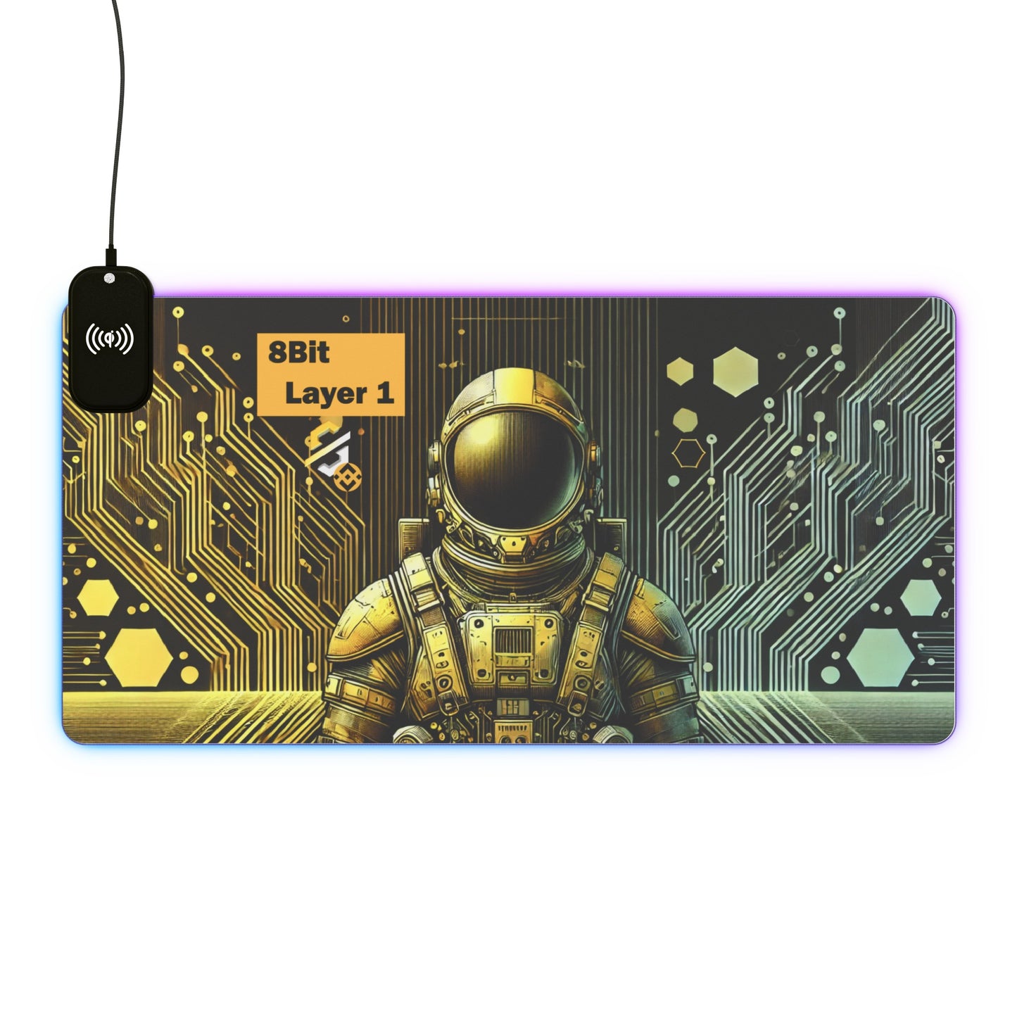 8Bit Chain LED Gaming Mouse Pad C, Wireless Charging