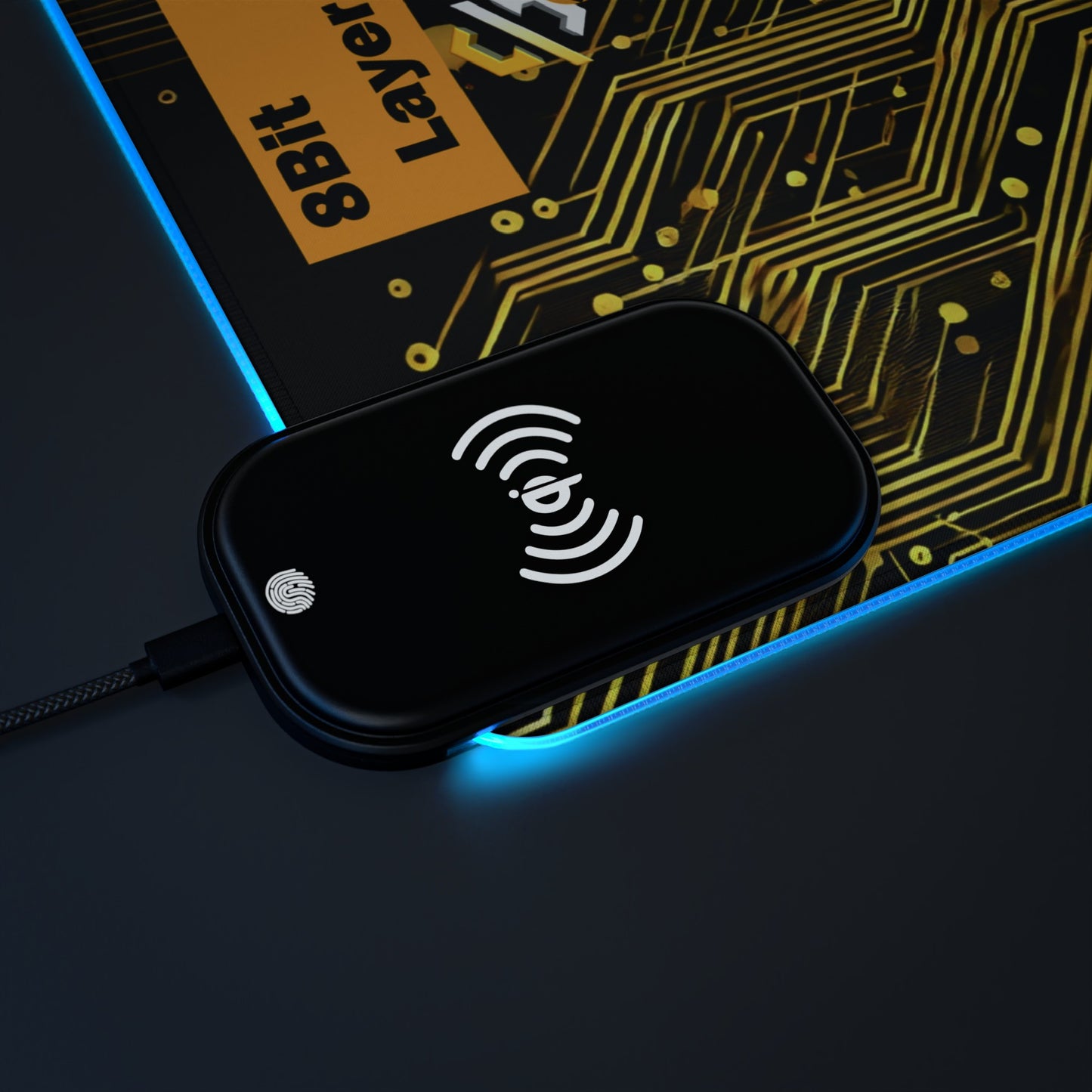 8Bit Chain LED Gaming Mouse Pad C, Wireless Charging