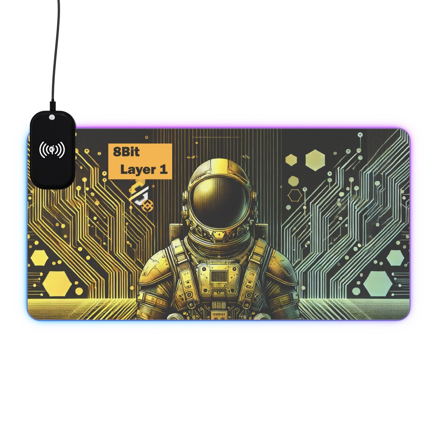 8Bit Chain LED Gaming Mouse Pad C, Wireless Charging