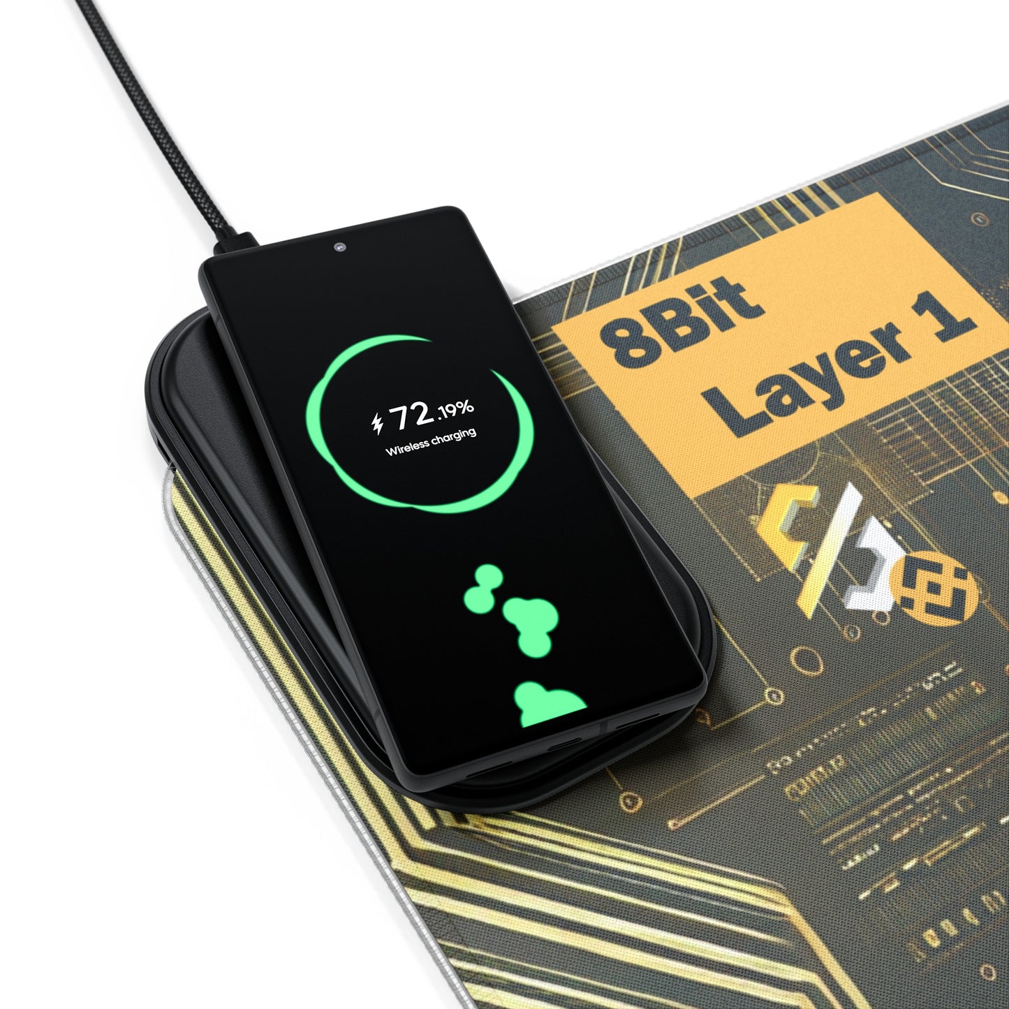 8Bit Chain LED Gaming Mouse Pad B, Wireless Charging