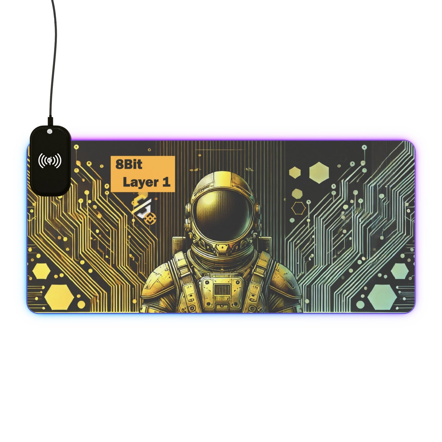 8Bit Chain LED Gaming Mouse Pad C, Wireless Charging