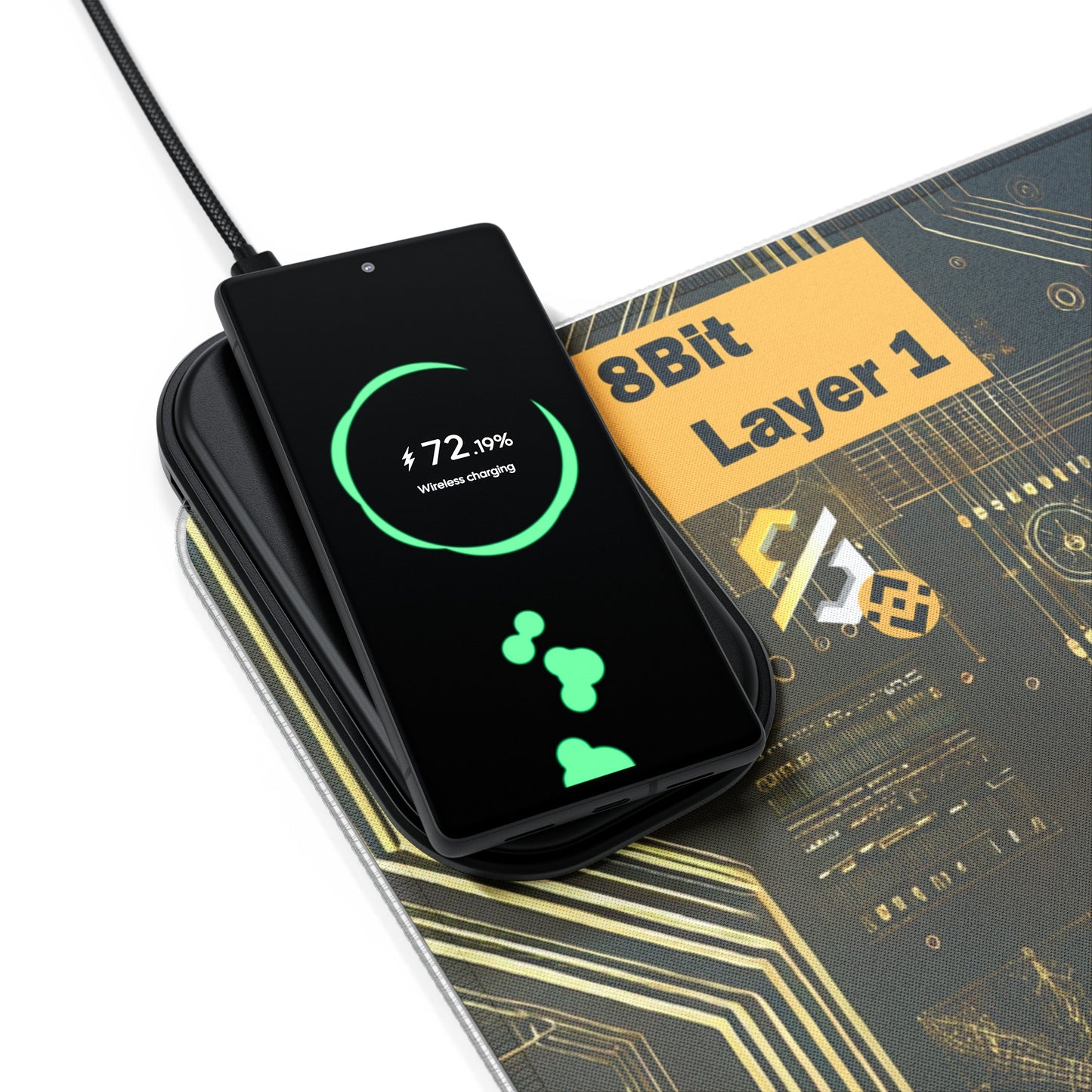 8Bit Chain LED Gaming Mouse Pad B, Wireless Charging