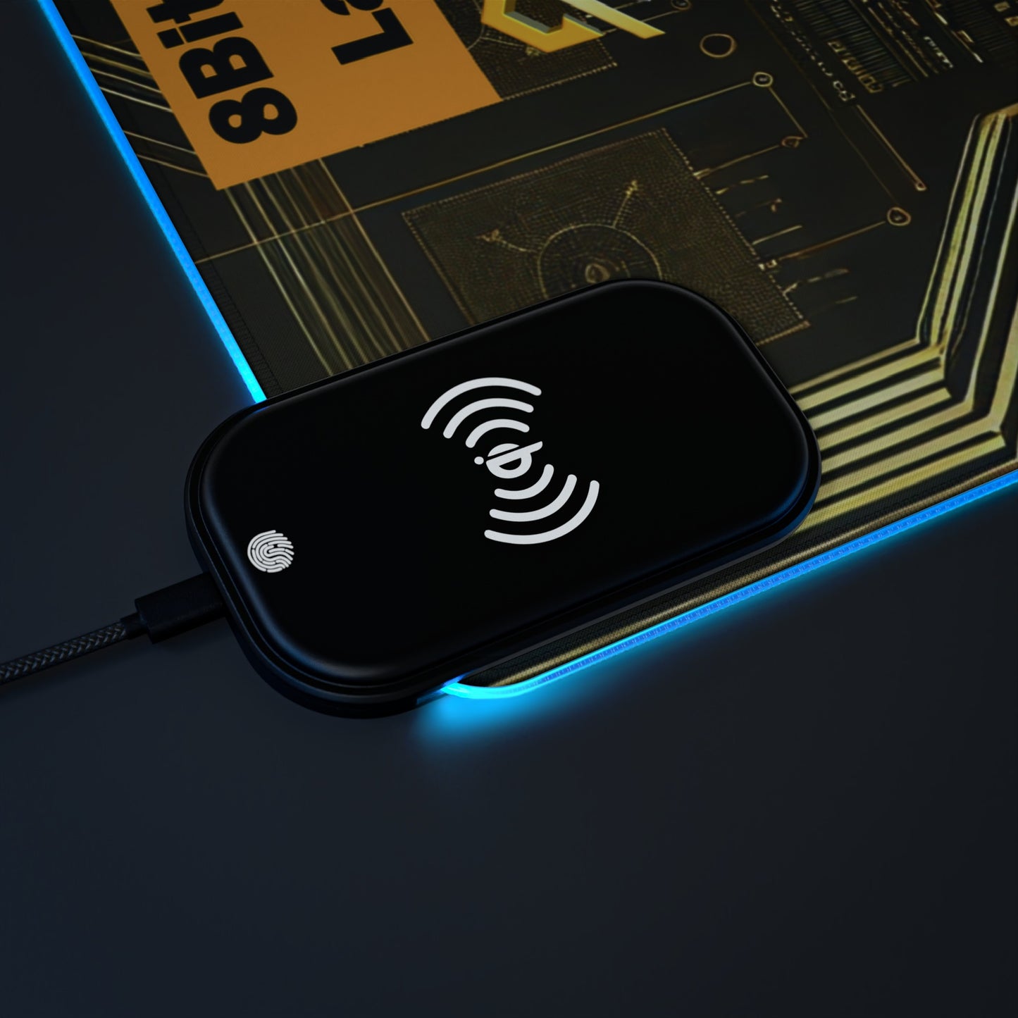 8Bit Chain LED Gaming Mouse Pad B, Wireless Charging